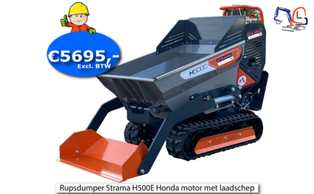 Rupsdumper STRAMA H500E Honda motor met laadschep